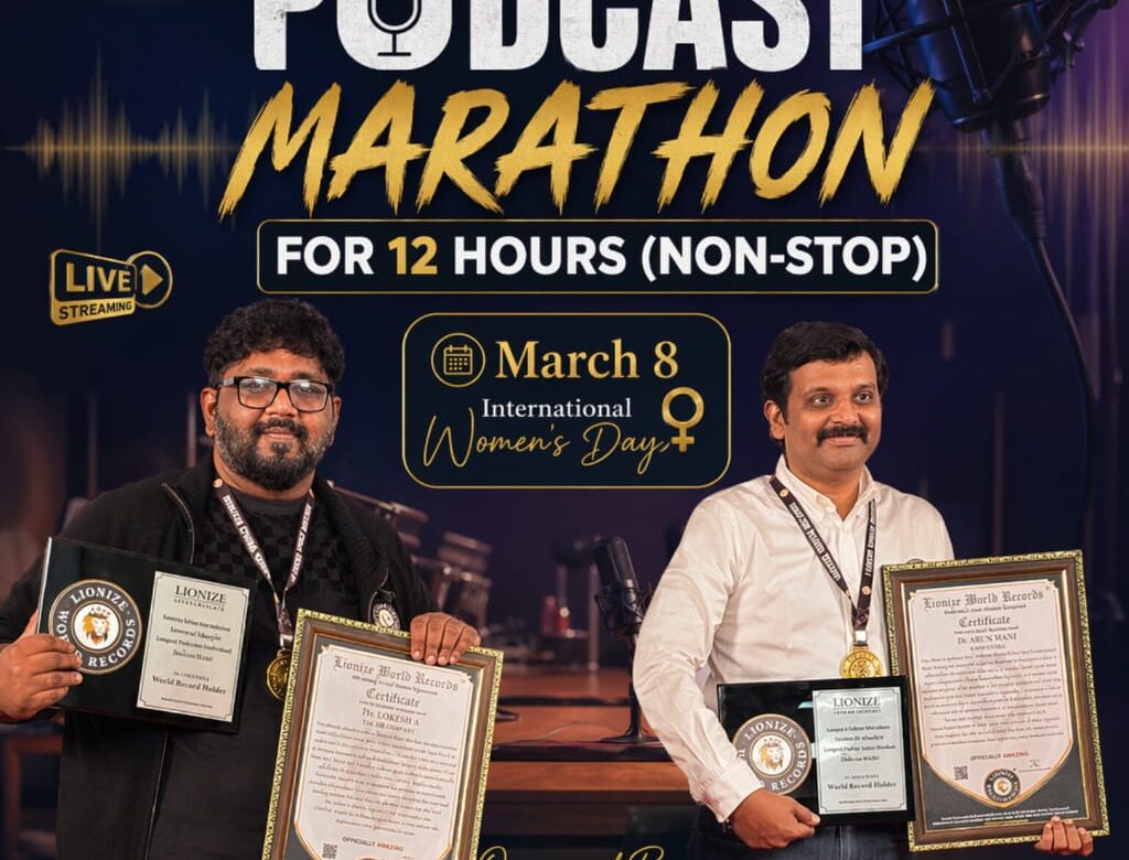 12-Hour Podcast Marathon Sets World Record in Chennai