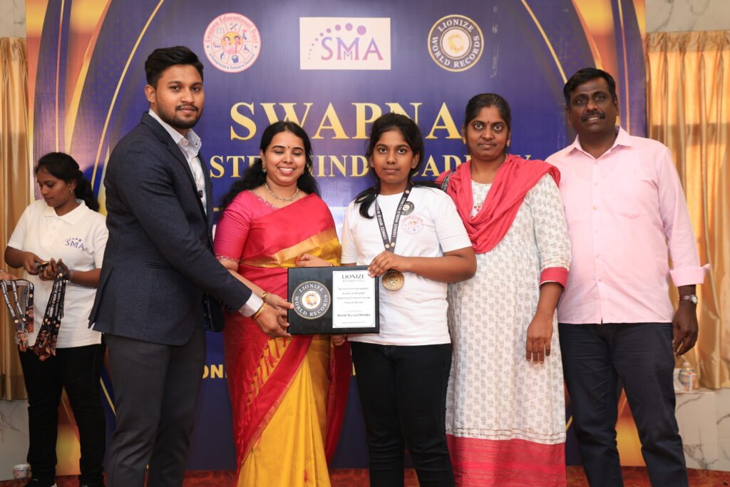 Tharunika L. Lionize World Records certificate for the Fastest Identification of Morse Code in 41.72 seconds