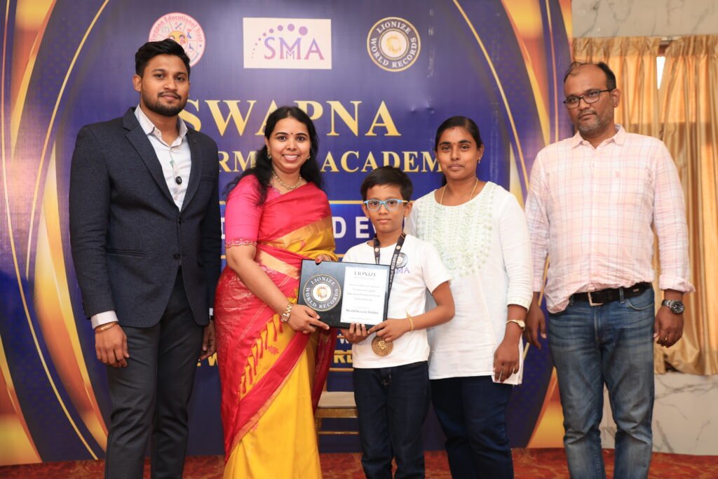 Kabilan S. Lionize World Records certificate for identifying and arranging five different Tangram shapes while blindfolded in 4 minutes 05.64 seconds