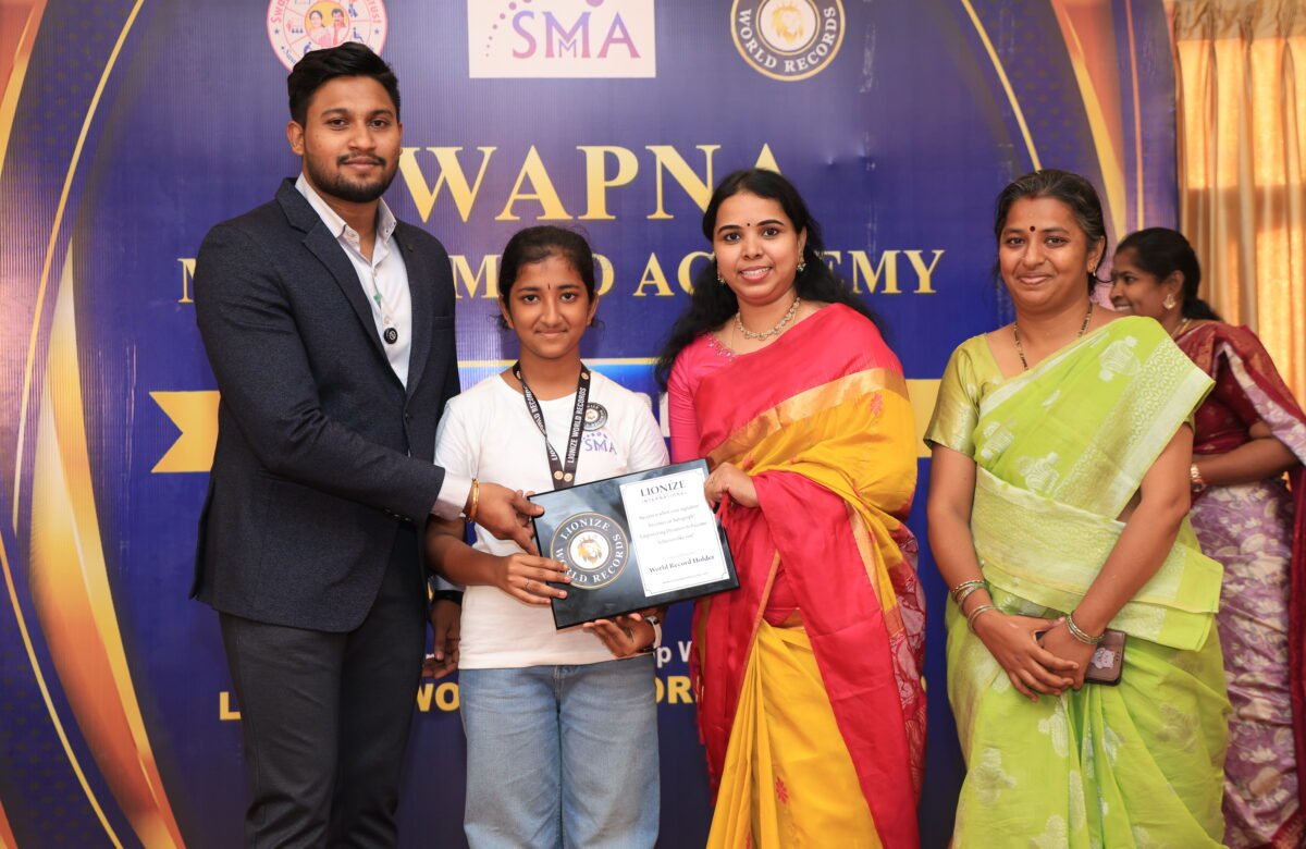 Fastest Identifying 30 UNO Cards Using Her Feet While Blindfolded in 51.50 Seconds – Bavana Prethy S. S. Sets a Lionize World Record  Published: July 30, 2026